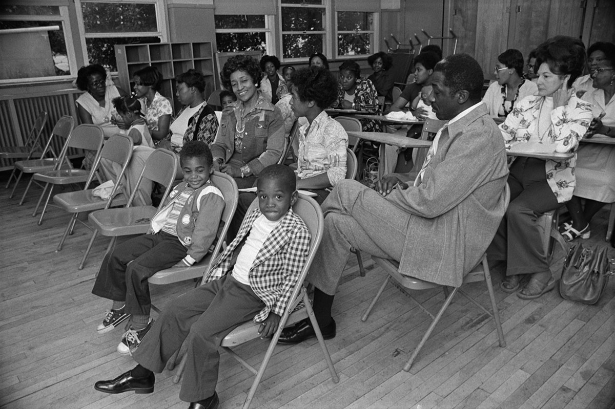 A meeting of the National Welfare Rights Organization at the Emmaus House.